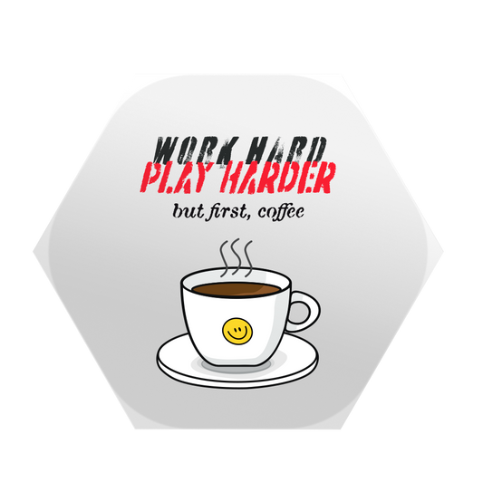 But First, Coffee (Hexagon Sticker)