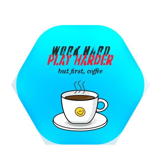 But First, Coffee (Hexagon Sticker)