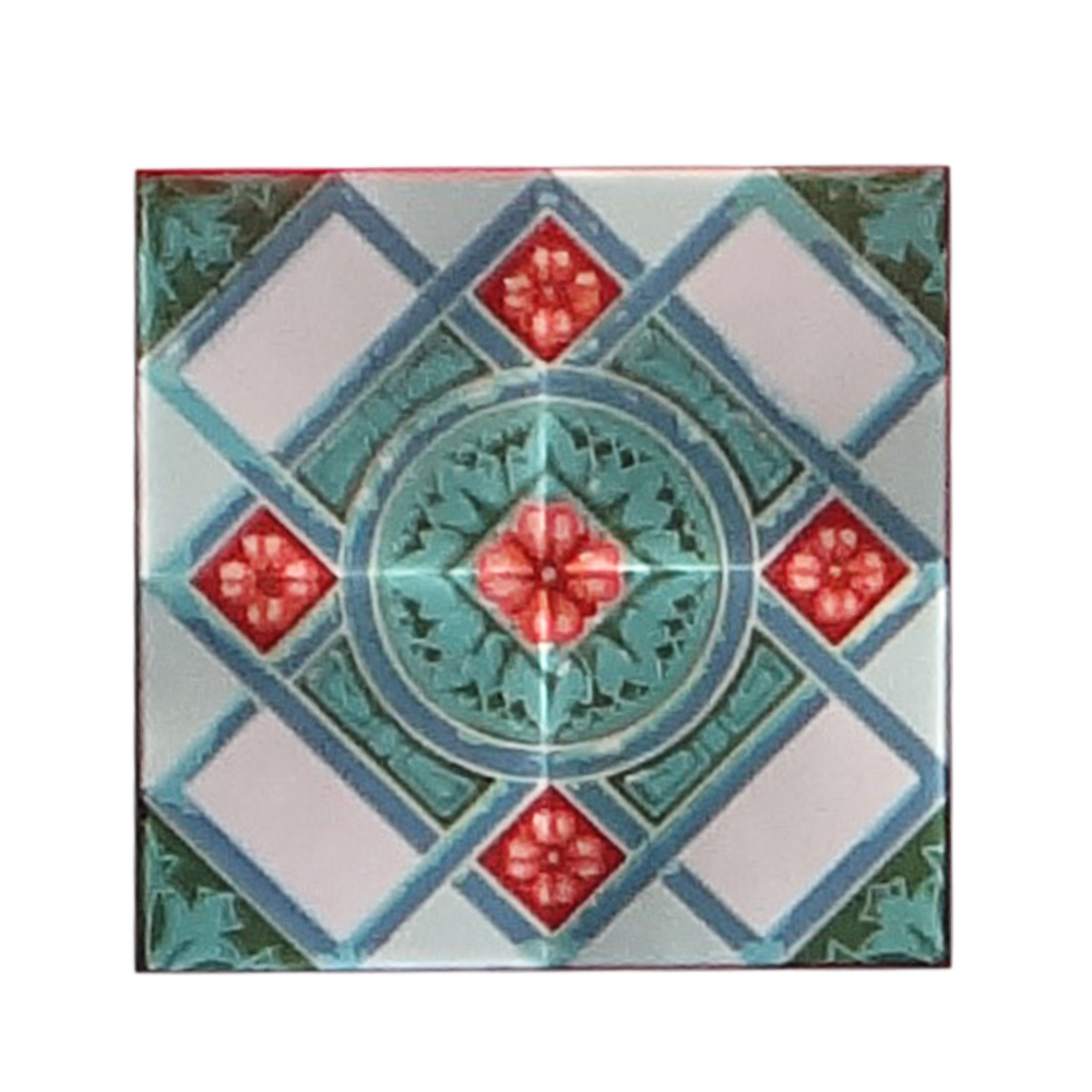 Peranakan: Red Clover Tile Sticker