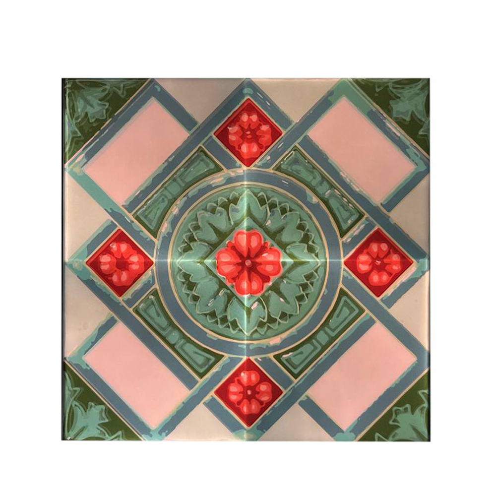Peranakan: Red Clover Tile Sticker