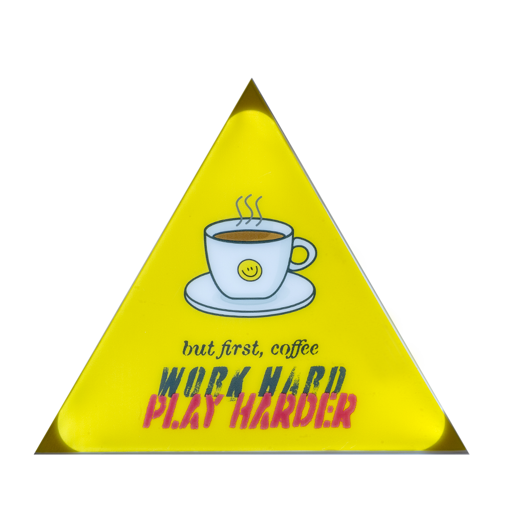 But First, Coffee (Triangle Sticker)
