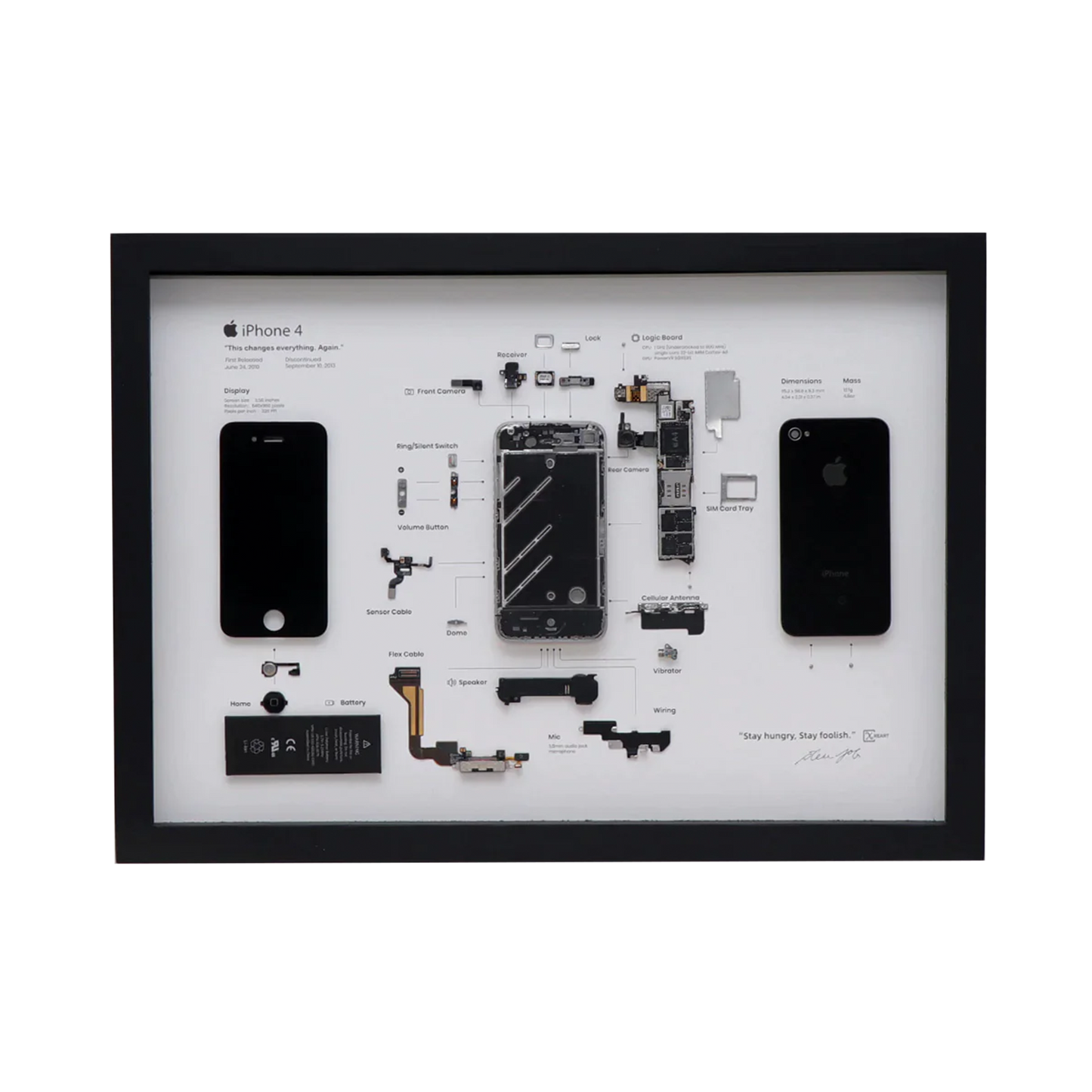 Deconstructed iPhone 4 Framed Artwork