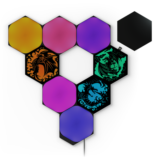 [BUNDLE] Nanoleaf Ultra Black Hexagons & glowLabs Dragons